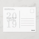 シンプルモダンJoyful Happy New Yearハート写真 ポストカード (裏面)