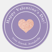 シンプルモダンKids Classroom Valentine ラウンドシール (正面)