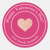 シンプルモダンKids Classroom Valentine ラウンドシール (正面)