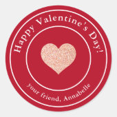 シンプルモダンKids Classroom Valentine ラウンドシール (正面)