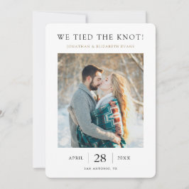 シンプルモダンKnot Photo Elopmentを結んだ 案内状