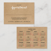 シンプルモダンKraftアポイントメントカード2021カレンダー 名刺 (正面/裏面)