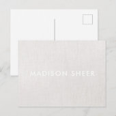 シンプルモダンLight Beige Linen、プロフェッショナル ポストカード (正面/裏面)