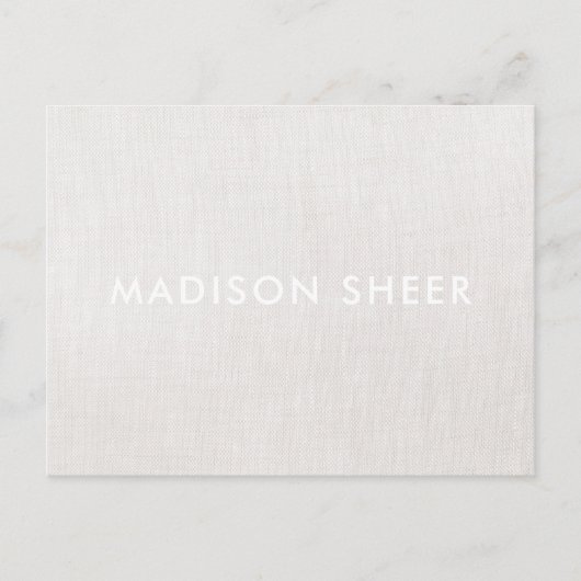 シンプルモダンLight Beige Linen、プロフェッショナル ポストカード (正面)