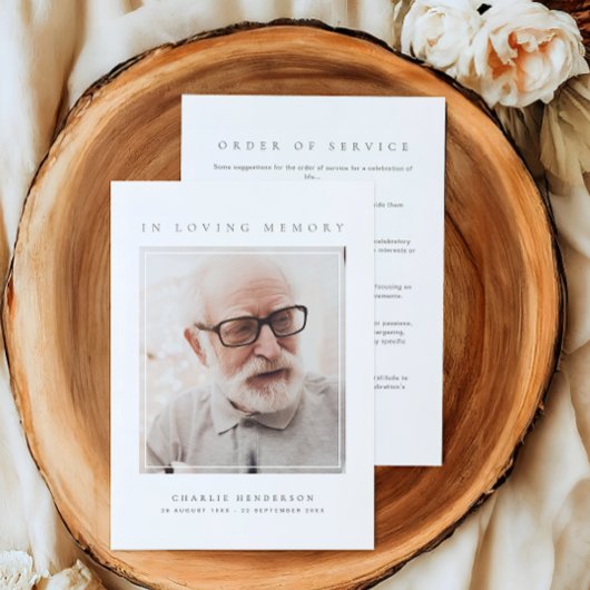 シンプルモダンLoving Memory写真葬儀 プログラム