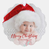 シンプルモダンMerry Christmasの写真 オーナメントカード (正面)