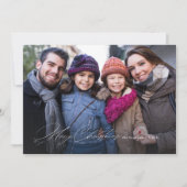 シンプルモダンMerry Christmasの家族の写真スタイリッシュ シーズンカード (正面)