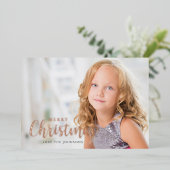 シンプルモダンMerry Christmasバラ金ゴールド 箔シーズンカード (立ち正面)