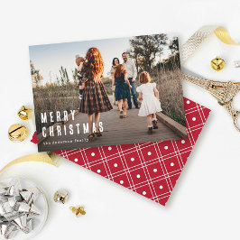 シンプルモダンMerry Christmas Family Photo シーズンカード
