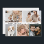 シンプルモダンMerry Christmas Family Photo Collage シーズンカード<br><div class="desc">共有このメリークリスマスシンプルフォトモダンコラージュのカードで休日の喜びを。家族の写真のための宇宙とクリーンなレイアウトを備えお気に入りの、このテンプレートはカスタマイズタイポグラフィと時間を超えた心のこもった挨拶のためのミニマルなデザインを含む簡単モダン。名前、メッセージ、年でパーソナライズ</div>