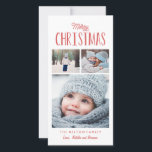 シンプルモダンMerry Christmas Photo Collage シーズンカード<br><div class="desc">今年の応援はスタイリッシュ3モダン枚のホリデーカードで。</div>