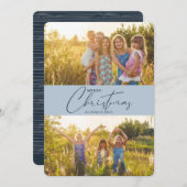 シンプルモダンMerry Christmas Scriptフォトホリデー シーズンカード (正面/裏面)