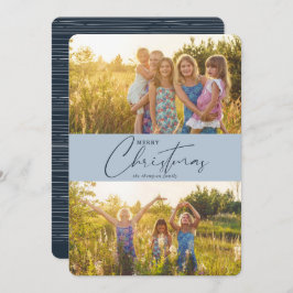 シンプルモダンMerry Christmas Scriptフォトホリデー シーズンカード