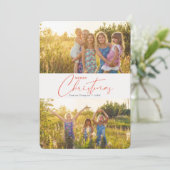 シンプルモダンMerry Christmas Script写真 シーズンカード (スタンド正面)