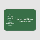 シンプルモダンMinimalist Business Logo Green 名札 (正面)
