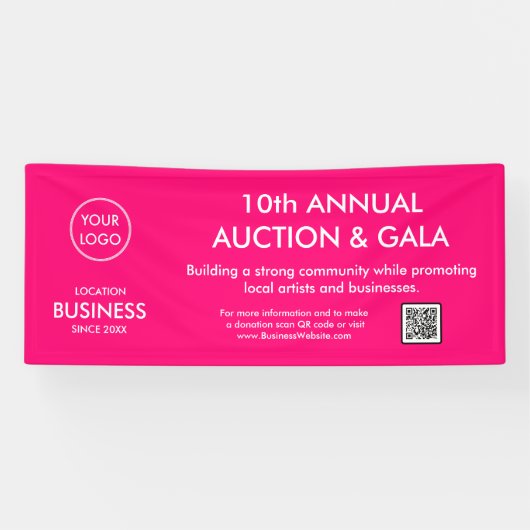 シンプルモダンMinimalist Business Logo Magenta 横断幕 (横)