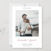 シンプルモダンMinimalist Save the Date Magnet マグネット招待状 (正面)