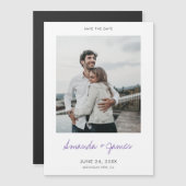 シンプルモダンMinimalist Save The Date Magnetic In マグネット招待状 (正面/裏面)