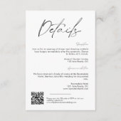 シンプルモダンMinimalist Script結婚の詳細 エンクロージャーカード (正面)