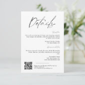 シンプルモダンMinimalist Script結婚の詳細 エンクロージャーカード (スタンド正面)