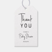シンプルモダンNeutral Baby Showerありがとう ギフトタグ (正面)