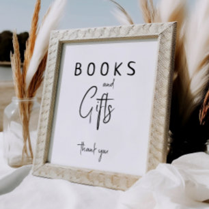 シンプルモダンNeutral Baby Shower Books and Gift ポスター