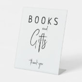 シンプルモダンNeutral Baby Shower Books and Gift 台座サイン (正面)