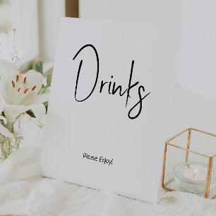 シンプルモダンNeutral Baby Shower Drinks 台座サイン