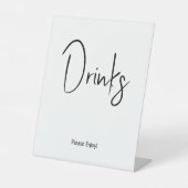 シンプルモダンNeutral Baby Shower Drinks 台座サイン (正面)