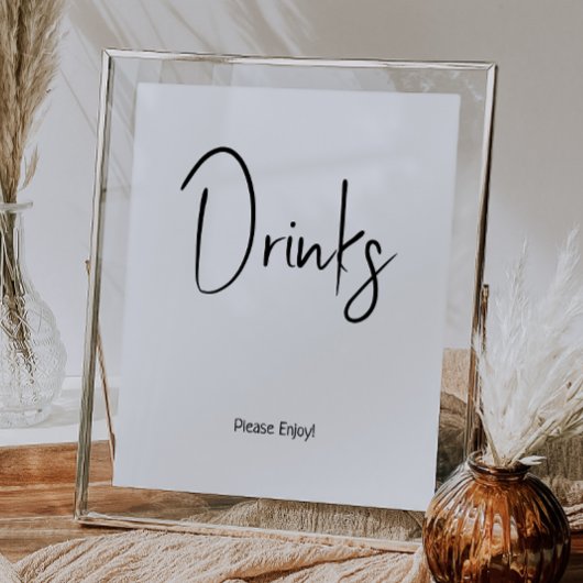シンプルモダンNeutral Baby Shower Drinks Sign ポスター
