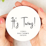 シンプルモダンNeutral Baby Shower It's Twins ラウンドペーパーコースター<br><div class="desc">私たち祝のニュートラルベビーシャワーと小さな一つモダンは、紙のコースターを中心に、ミニマルな黒と白のデザインを備えモダンたハローツインズをラウンド。秋や冬や春などインスパイア、あらゆる季節に男の赤ちゃんや少女を迎え入れるのに最適な美しさがコンテンポラリー、ボホの美しさと男女中立の雰囲気を持つ。このユニセックスデザインは楽々可愛く、おもしろいで、そしてトーンを設定しスタイリッシュてミニマルお祝い!製品の感じデザインに関しては、お気軽にお問い合わせ下さい。喜んで救済い!</div>