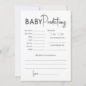 シンプルモダンNeutral Baby Shower Predictionsカード 招待状 (正面)