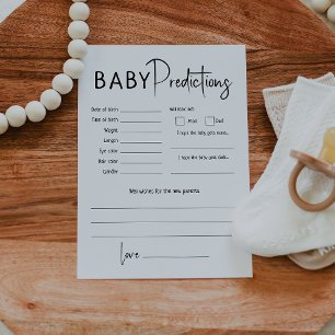 シンプルモダンNeutral Baby Shower Predictionsカード 招待状