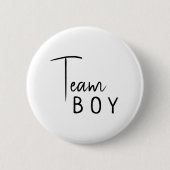 シンプルモダンNeutral Gender Reveal Team Boy 缶バッジ (正面)