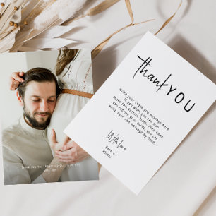 シンプルモダンNeutral Vertical Baby Shower写真 サンキューカード