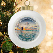 シンプルモダンNewlyweds写真結婚の記念日 セラミックボールオーナメント