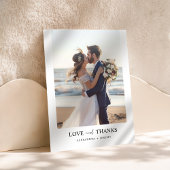 シンプルモダンNewlyweds結婚の写真 サンキューカード