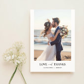 シンプルモダンNewlyweds結婚の写真 サンキューカード