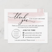 シンプルモダンOnline Store購入小規模企業 サンキューカード (正面/裏面)