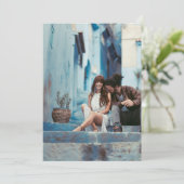 シンプルモダンORANGEフォトアンダーレイ結婚ズ セーブザデート (スタンド正面)