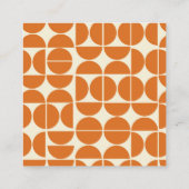 シンプルモダンOrange Geometric Your Logoカスタム スクエア名刺 (裏面)