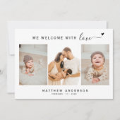 シンプルモダンPhoto Collage新生児ありがとう サンキューカード (正面)