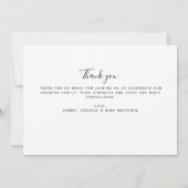 シンプルモダンPhoto Collage新生児ありがとう サンキューカード (裏面)