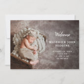 シンプルモダンPhoto Collage男の赤ちゃん生まれたばかりの誕生 案内状 (正面)