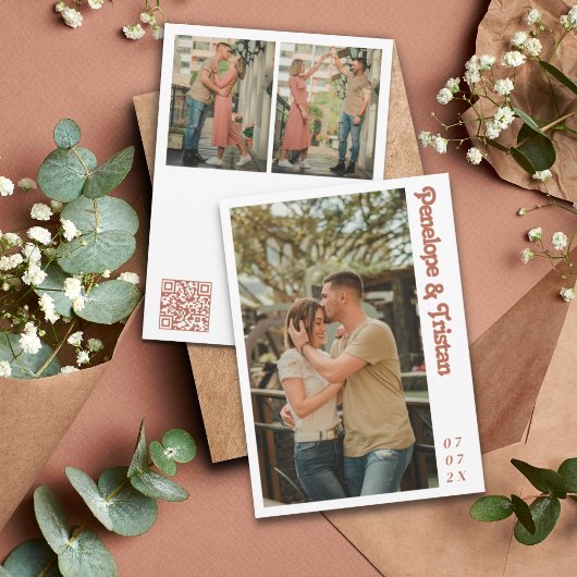 シンプルモダンPhoto Collage結婚式招待状 招待状