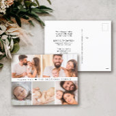 シンプルモダンPhoto Collage赤ちゃんシャワー感謝していユー ポストカード