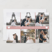 シンプルモダンPhoto Collage赤面ピンク サンキューカード (正面)