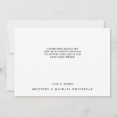 シンプルモダンPhoto Collage赤面ピンク サンキューカード (裏面)