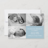 シンプルモダンPhoto Collage Baby Girl 案内状 (裏面)