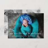 シンプルモダンPhoto Collage Baby Girl 案内状 (正面/裏面)